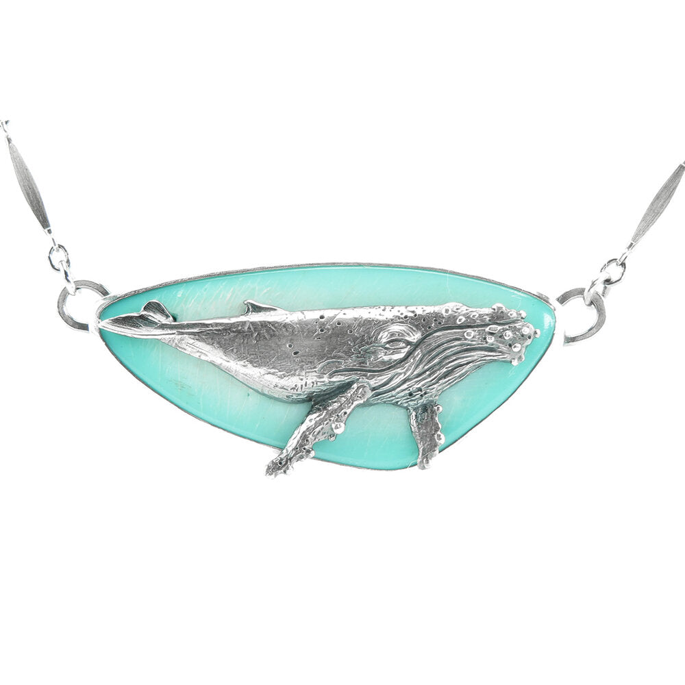 ネックレス・チョーカー BLENDOFF Humpback Whale Necklace Silver 925 Sterling Silver Humpback Whale Pendant Necklace, Silver